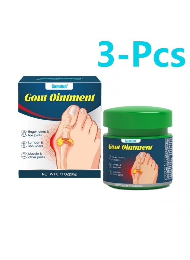 سوميفون مرهم النقرس 3 قطع، كريم موضعي لتخفيف آلام وتورم النقرس، لعدم الراحة في المفاصل بالأصابع، وأصابع القدم، والكتفين - Image 5